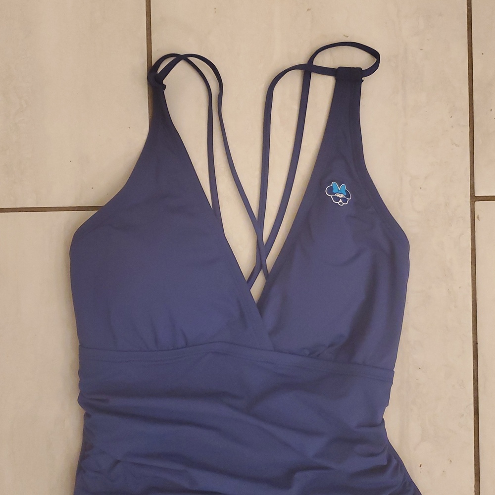 Disney Blue Swimsuit - Minnie Mouse Cross Back Swimsuit Size L - Picture 4 of 7